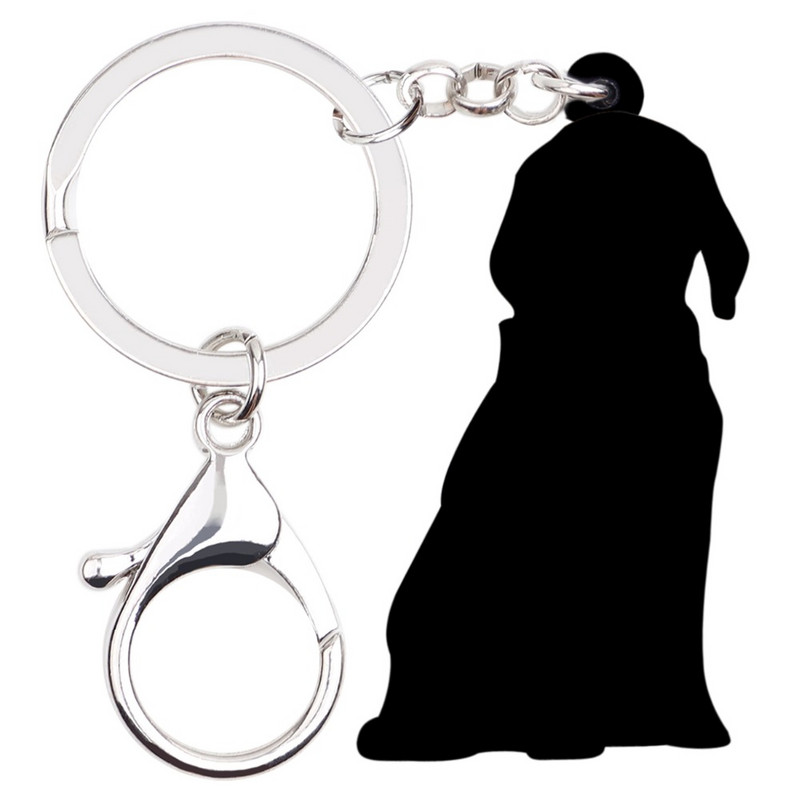 Bonsny Statement Acrilic Câine Beagle Breloc Breloc Inel Nouă Moda Bijuterii Animale Pentru Femei Fete Geantă Breloc Mașină En-gros