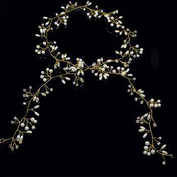 Модни сватбени аксесоари за коса Симулирани перлени ленти за булка Кристална корона Флорални елегантни орнаменти за коса Фиби