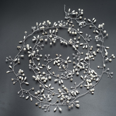 Accesorii pentru păr de nuntă de modă Benzi de perle simulate pentru mireasă Coroană de cristal Ornamente de păr elegante florale ac de păr