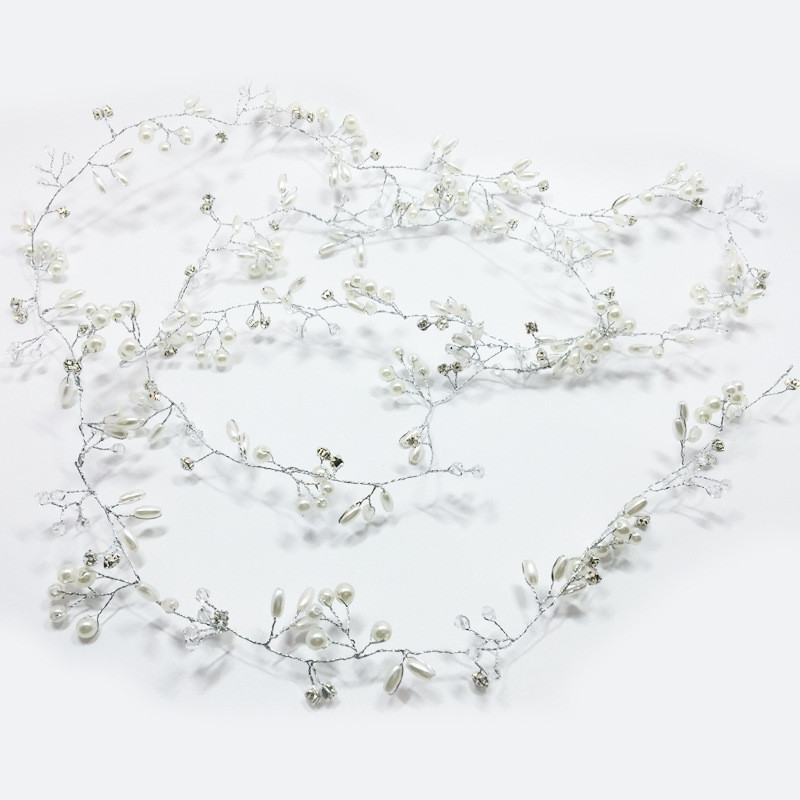 Accesorii pentru păr de nuntă de modă Benzi de perle simulate pentru mireasă Coroană de cristal Ornamente de păr elegante florale ac de păr