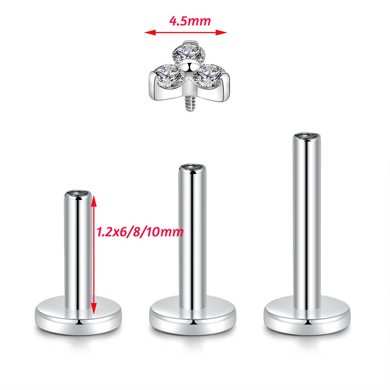 Oțel chirurgical Labret Stud Buză Medusa Inel Ureche Cartilaj Helix Tragus Lobe Concha Piercing Cercei Hipoalergenic Bijuterii pentru corp