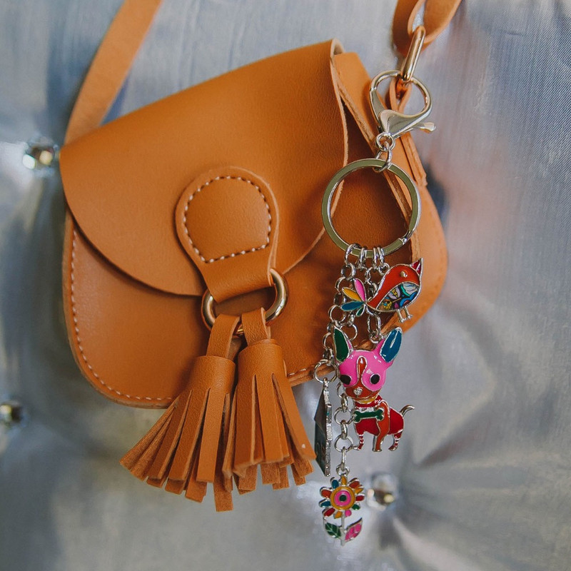 Bonsny email emailat Chihuahua câine pasăre casă cheie lanț cheie geanta breloc geanta bărbat suport cheie bijuterii pentru femei