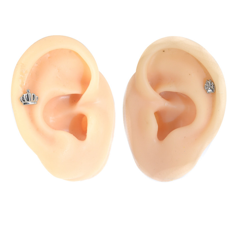 1 buc F136 titan coroană buză Labret Paw cercei pentru urechi pentru femei/bărbați 6/8mm bijuterii piercing cartilaj tragus