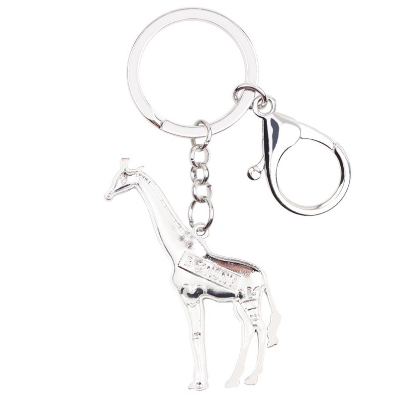 „Bonsny“ emalio metalo Afrikos džiunglių žirafos raktų pakabukas Raktų pakabukas Raktų pakabukas moterims Moterų krepšys Automobilis Naujiena Papuošalai Didelės dovanos