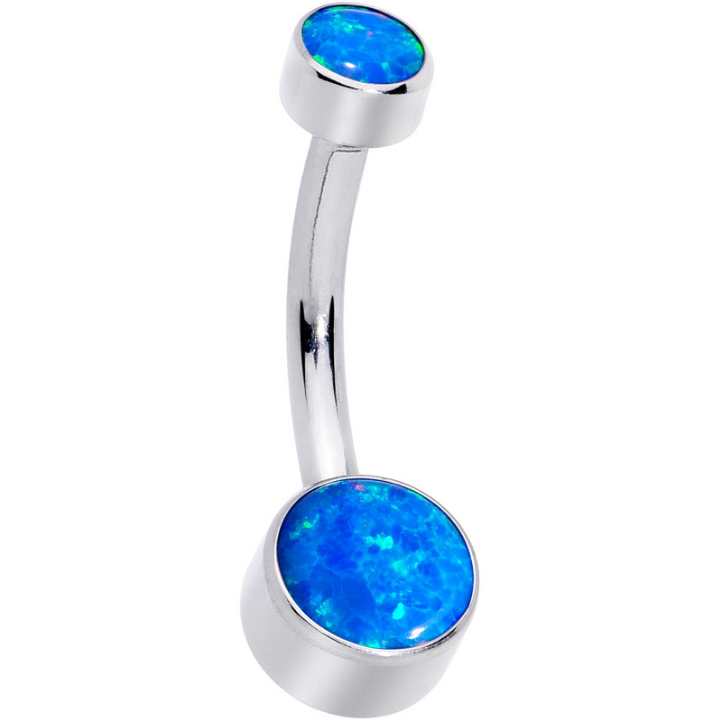 14G G23 Titanium Short Belly Button Rings Belly Piercing Opal 10/12mm Ball Navel Rings F136 Tianium Body Piercing Rose Gold