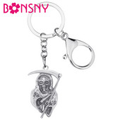 Bonsny din aliaj de Halloween, placat cu aur antic, brelocuri Grim Reaper, drăguț, breloc, bijuterii, pentru femei, copii, adolescenți, cadou amuzant, decorare
