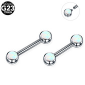 1 db titán opál 14g belső szál Szexi Mamilo piercingek nyelv súlyzó piercingek ékszerek mellbimbó Shiled rudak piercing