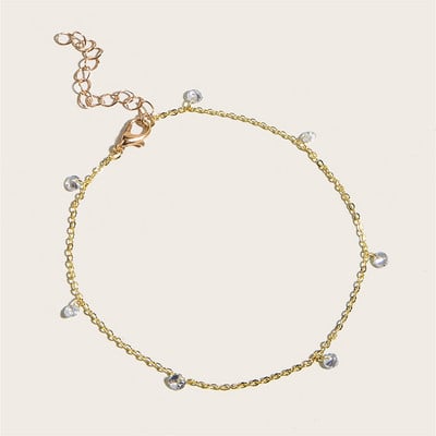 Sieviešu potītes zelta rotaslieta Rhinestone pušķis Anklet modes rotaslietas tobilleras mujer zapatos tobilleras