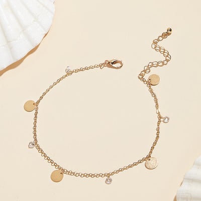 Sieviešu potītes zelta rotaslieta Rhinestone pušķis Anklet modes rotaslietas tobilleras mujer zapatos tobilleras