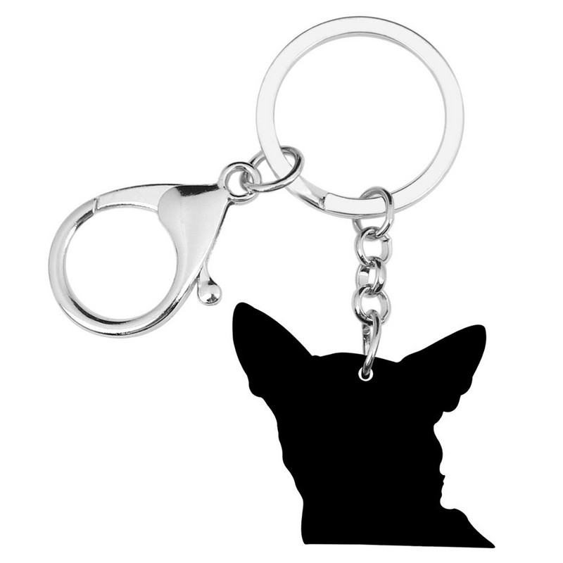 Bonsny Acrilic Dulce Chihuahua Câine Breloc Încântător Animal Animal de companie Breloc Bijuterii pentru Femei Copii Bărbați Noutate Cadou Poșetă Accesorii