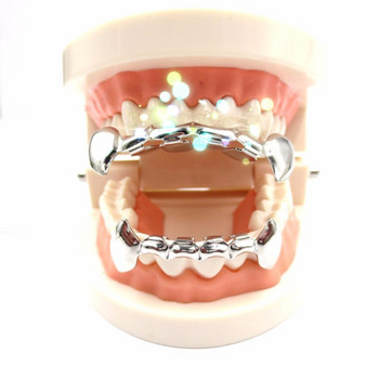 Starbeauty Grillz Set 4 цвята Hip Hop Grillz Half Teeth Dracula Vampire Fangs Slim Grills Комплект златни горни и долни зъби