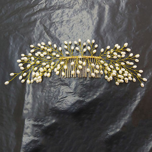 Κομψό κρύσταλλο γάμου χτένα κεφαλής για νύφη που φλερτάρουν στολίδια με μαργαριτάρι νυφικό αξεσουάρ με κλιπ μαλλιών κοσμήματα