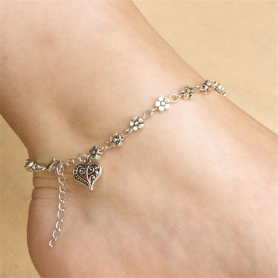 Huitan Boho Γυναικεία λουλούδια Anklets Αισθητικό βραχιόλι στο πόδι Ξυπόλητα σανδάλια Αξεσουάρ στον αστράγαλο Κοσμήματα Χονδρική Παρτίδα