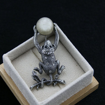 2020 Бижута Мода Уникален дизайн Crystal Moon Monkey Brooch Pins Metal Vintage Animal Rhinestone Брошки за жени