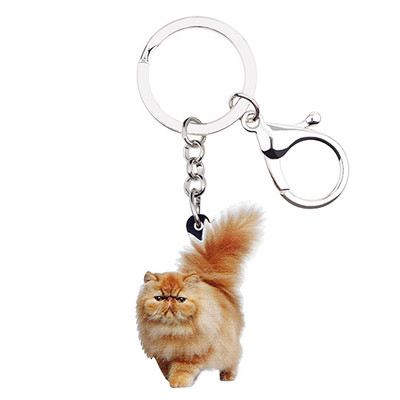 Bonsny Acrilic Fatty Fluffy Cat Kitten Breloc Breloc Inele Bijuterii Pentru Femei Fete Adolescent Geanta de mana Brelocuri pentru masina Accesorii pentru animale de companie