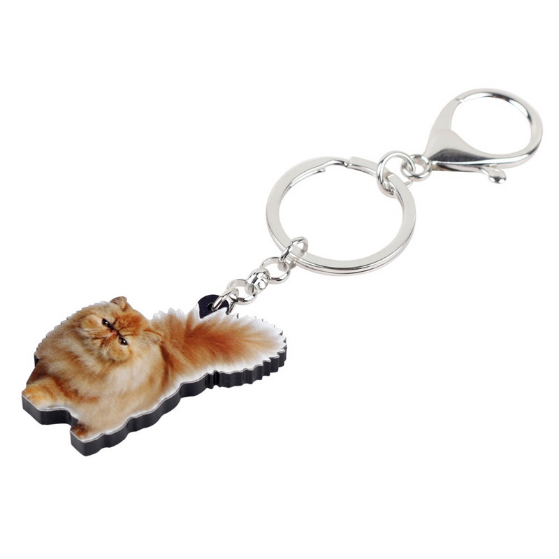 Bonsny Acrilic Fatty Fluffy Cat Kitten Breloc Breloc Inele Bijuterii Pentru Femei Fete Adolescent Geanta de mana Brelocuri pentru masina Accesorii pentru animale de companie