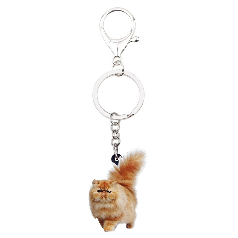 Bonsny Acrilic Fatty Fluffy Cat Kitten Breloc Breloc Inele Bijuterii Pentru Femei Fete Adolescent Geanta de mana Brelocuri pentru masina Accesorii pentru animale de companie