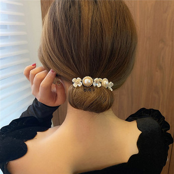 Lady Pearl Shell Flower φουρκέτα Πτυσσόμενη με σχοινί μαλλιών Γαμήλια δεξίωση Hairband Fixed Ponytail Hair Αξεσουάρ Γυναικεία κοσμήματα