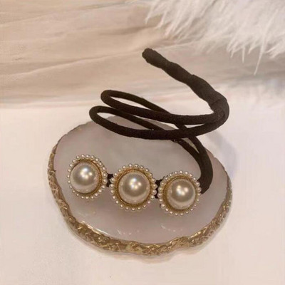 Lady Pearl Shell Gėlė Plaukų segtukas Sulankstomas plaukų virvė Vestuvių banketas Pokylis Plaukų juostelė Fiksuota surišti uodega Plaukų aksesuarai Moteriški papuošalai