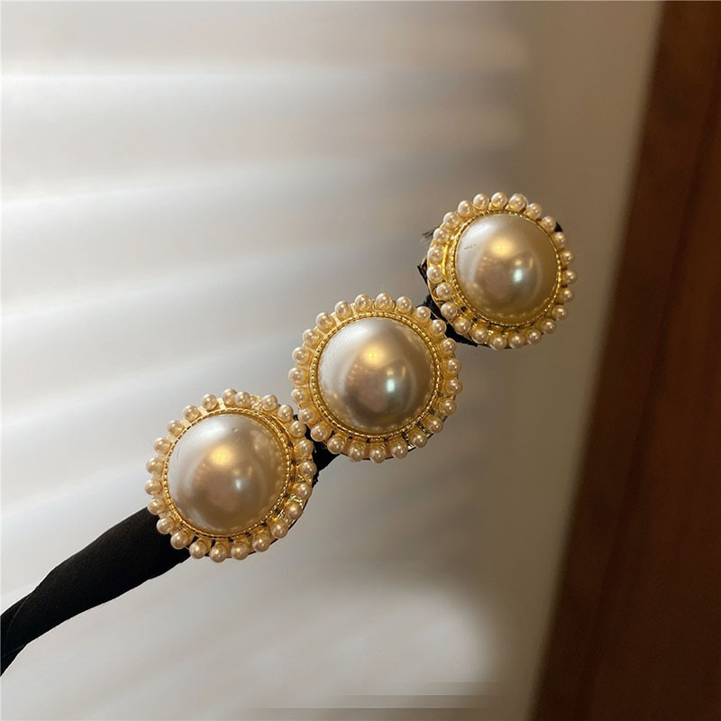 Lady Pearl Shell Gėlė Plaukų segtukas Sulankstomas plaukų virvė Vestuvių banketas Pokylis Plaukų juostelė Fiksuota surišti uodega Plaukų aksesuarai Moteriški papuošalai