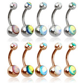 KUBOOZ Hot Selling Rozsdamentes acél Rose Gold Köldök Piercing Köldök Gyűrű Golyó Szexi divatos testékszerek ajándékba 5 db/tétel