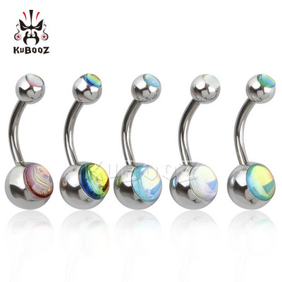 KUBOOZ Hot Selling Rozsdamentes acél Rose Gold Köldök Piercing Köldök Gyűrű Golyó Szexi divatos testékszerek ajándékba 5 db/tétel