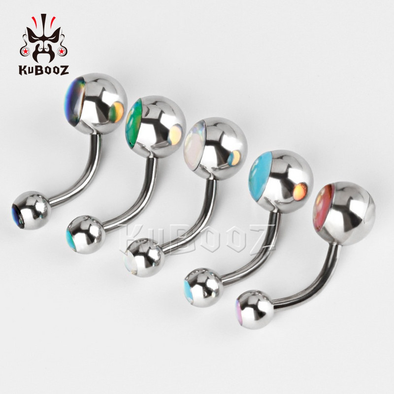 KUBOOZ Hot Selling Rozsdamentes acél Rose Gold Köldök Piercing Köldök Gyűrű Golyó Szexi divatos testékszerek ajándékba 5 db/tétel
