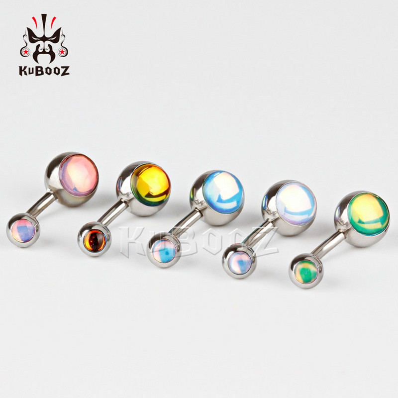 KUBOOZ Hot Selling Rozsdamentes acél Rose Gold Köldök Piercing Köldök Gyűrű Golyó Szexi divatos testékszerek ajándékba 5 db/tétel