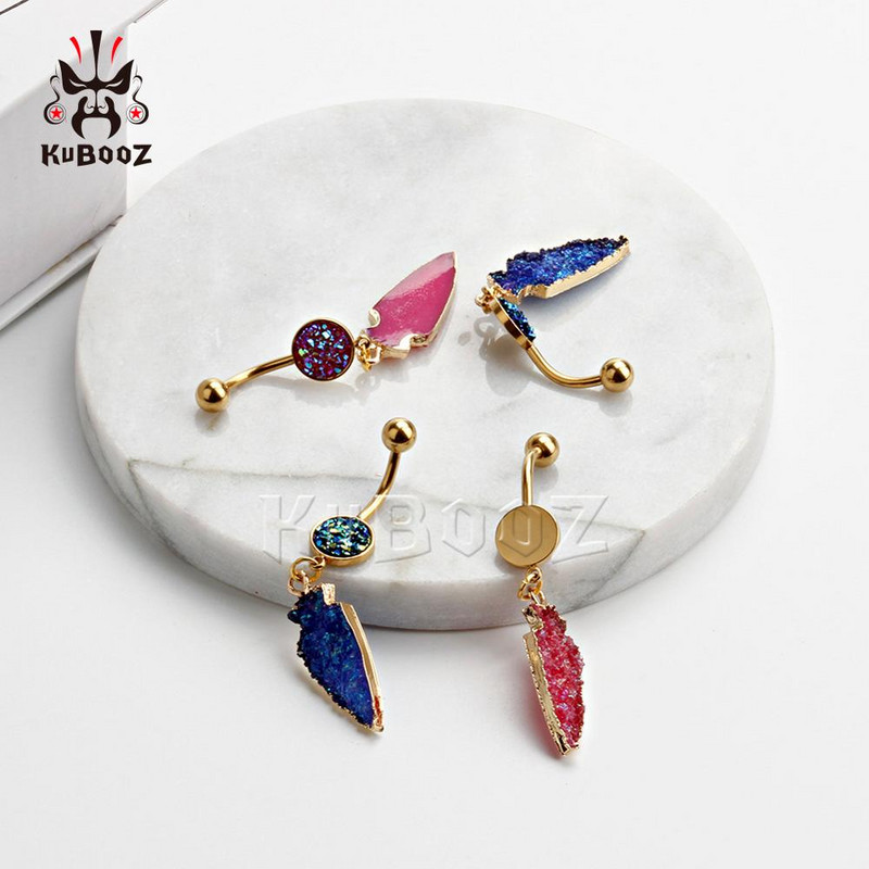 KUBOOZ 2Vnt Seksualūs bambos auskarų vėrimo žiedai nerūdijančio plieno papuošalai kūnui Nombril Umbigo Stud mados dovanos moterims