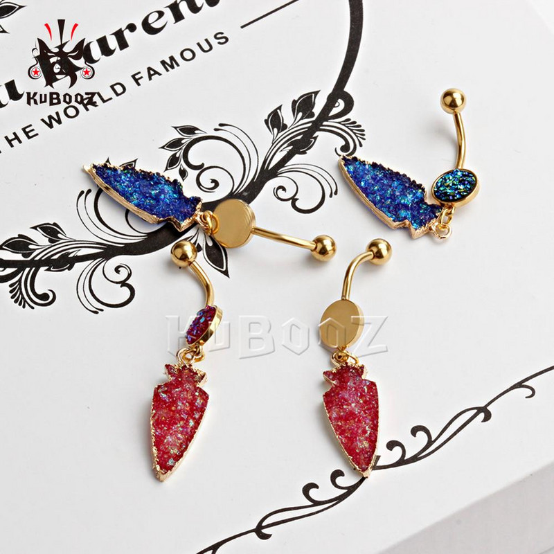 KUBOOZ 2Vnt Seksualūs bambos auskarų vėrimo žiedai nerūdijančio plieno papuošalai kūnui Nombril Umbigo Stud mados dovanos moterims