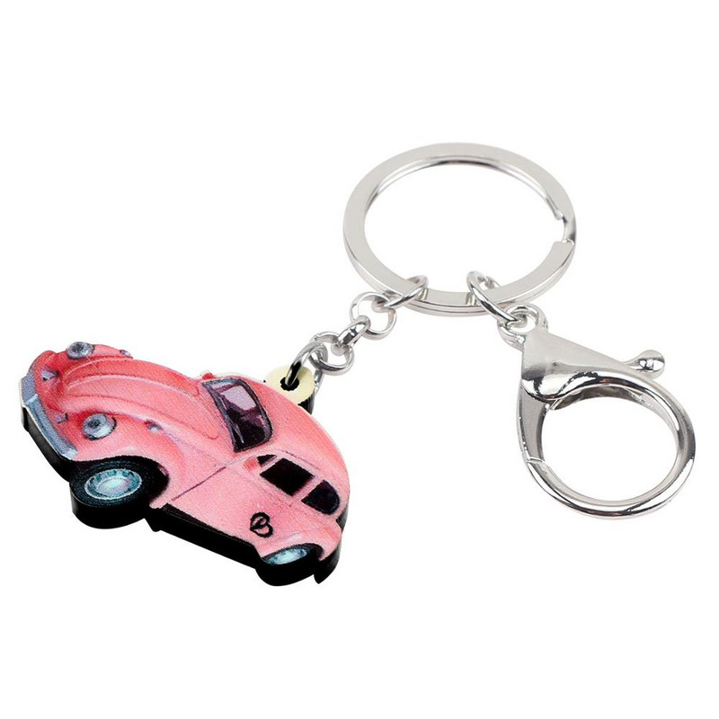 Bonsny Acrilic Clasic Roz Mașină Model Breloc Breloc Bijuterii Noutate Pentru Femei Fete Ladie Poșetă Mașină Charms Decorare