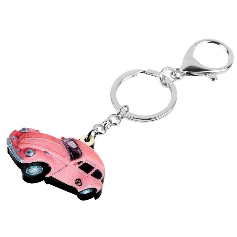Bonsny Acrilic Clasic Roz Mașină Model Breloc Breloc Bijuterii Noutate Pentru Femei Fete Ladie Poșetă Mașină Charms Decorare