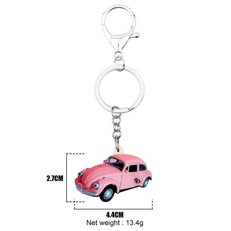 Bonsny Acrilic Clasic Roz Mașină Model Breloc Breloc Bijuterii Noutate Pentru Femei Fete Ladie Poșetă Mașină Charms Decorare