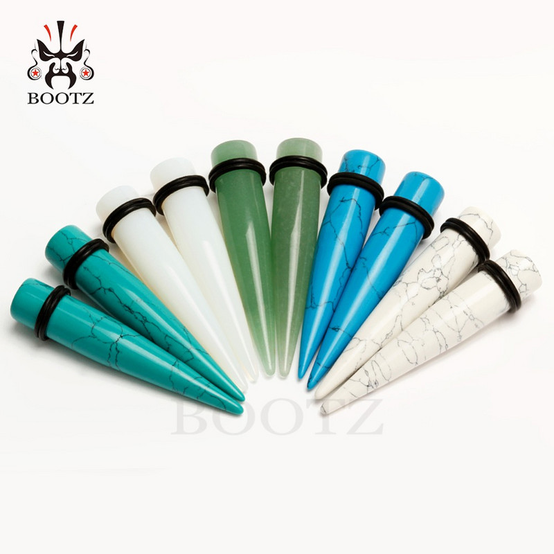 Kubooz piercing piatra urechi conice bijuterii pentru corp cercei expander pereche calibre de vânzare