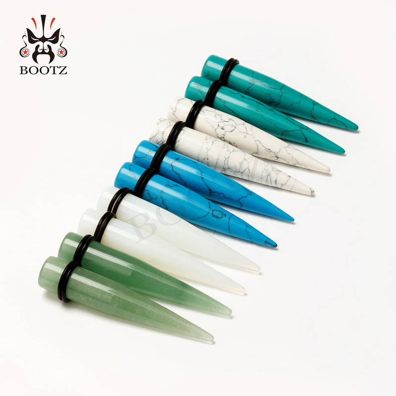 Kubooz piercing piatra urechi conice bijuterii pentru corp cercei expander pereche calibre de vânzare