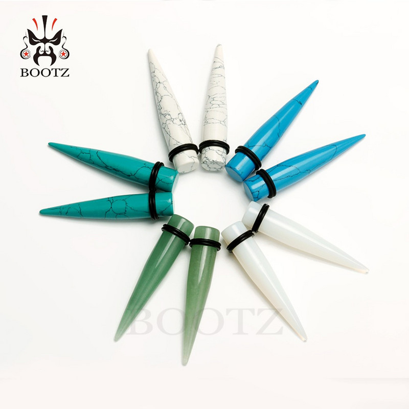 Kubooz piercing piatra urechi conice bijuterii pentru corp cercei expander pereche calibre de vânzare