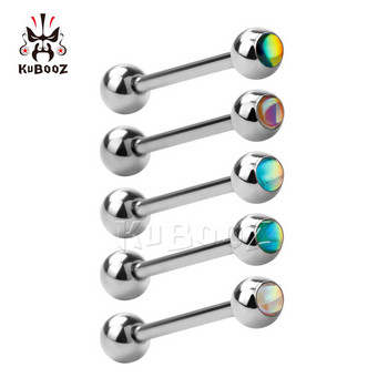 KUBOOZ Sexy Tongue Ring Пиърсинг топка с покритие от неръждаема стомана Labret Stud Piercing Body Jewelry Жени Мъже Моден подарък 5PCS/Lot