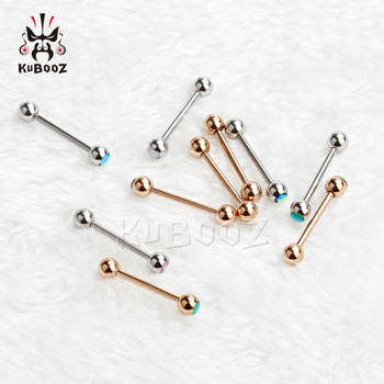 KUBOOZ Sexy Tongue Ring Пиърсинг топка с покритие от неръждаема стомана Labret Stud Piercing Body Jewelry Жени Мъже Моден подарък 5PCS/Lot