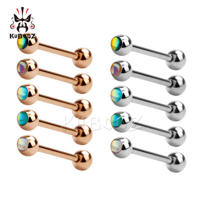 KUBOOZ Sexy Tongue Ring Piercing Lopta od nehrđajućeg čelika obložena Labret Stud Piercing Nakit za tijelo Žene Muškarci Modni poklon 5PCS/Lot