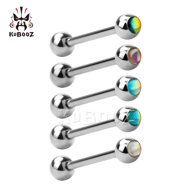 KUBOOZ Szexi Nyelvgyűrű Piercing Golyó Rozsdamentes Acél bevonatú Labret Stud Piercing Testékszerek Női Férfi Divat Ajándék 5 DB/tétel