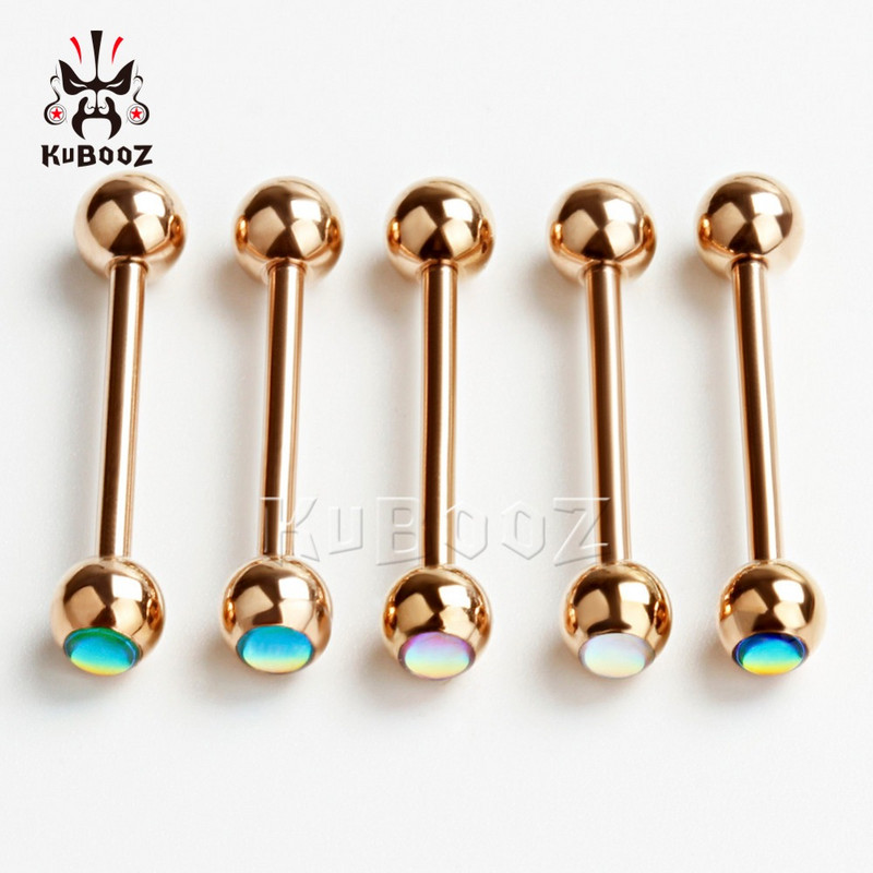 KUBOOZ Szexi Nyelvgyűrű Piercing Golyó Rozsdamentes Acél bevonatú Labret Stud Piercing Testékszerek Női Férfi Divat Ajándék 5 DB/tétel