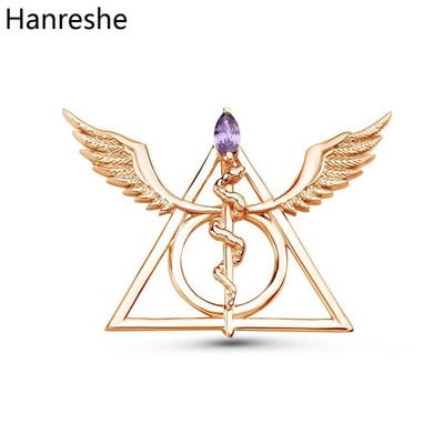 Hanreshe luxus orvosi Caduceus bross tűk Kígyó bot szárnyak Orvosi geometriai hajtóka hátizsák kitűző ékszerek orvos nővérnek