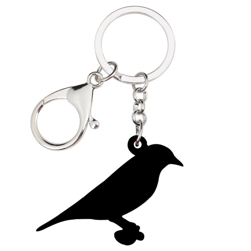 Bonsny Acrilic European Goldfinch Pasăre Breloc Breloc Inel Moda Animale Bijuterii Pentru Femei Fete Geantă Mașină Poșetă Charms Cadou