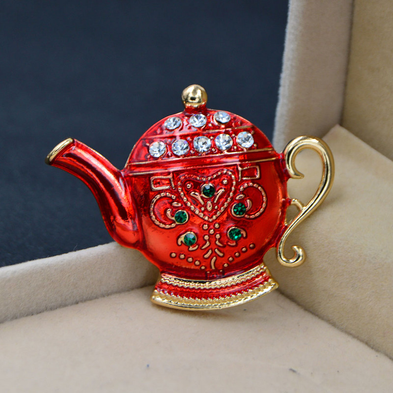 CINDY XIANG Email Ceainic Pin Strass Design Creativ Broșe de modă pentru femei 2 culori disponibile Cadou bun