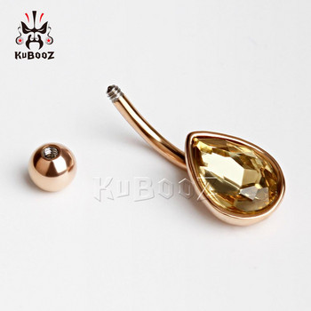 KUBOOZ 5PCS Секси пръстен за пиърсинг на пъпа и корема Копче Teardrop Неръждаема стомана Бижута за тяло Nombril Umbigo Дамски моден подарък