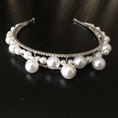 Nouă nuntă perle bentiță accesorii pentru păr strasuri lucrate manual toaleta doamnelor bal de absolvire bentiță mireasă tiara bijuterii de păr