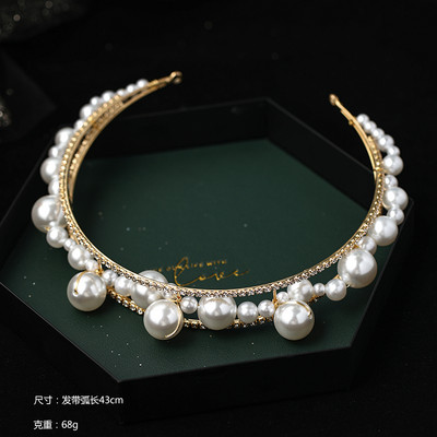 Nouă nuntă perle bentiță accesorii pentru păr strasuri lucrate manual toaleta doamnelor bal de absolvire bentiță mireasă tiara bijuterii de păr