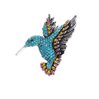 Broșă cu pasăre colibri ace de piept Ace colorat Corsaj cu strasuri Accesorii pentru îmbrăcăminte Broșe elegante pentru animale Accesorii de modă