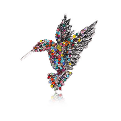 Broșă cu pasăre colibri ace de piept Ace colorat Corsaj cu strasuri Accesorii pentru îmbrăcăminte Broșe elegante pentru animale Accesorii de modă
