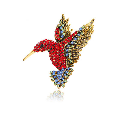 Broșă cu pasăre colibri ace de piept Ace colorat Corsaj cu strasuri Accesorii pentru îmbrăcăminte Broșe elegante pentru animale Accesorii de modă